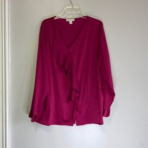 Coldwater Creek Ruffled Button Down Top 2X